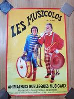 Circus-Variété/ mooie poster van de clowns ''Les Musicolos'', Circus, Ophalen of Verzenden, Zo goed als nieuw