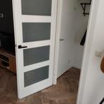 opdekdeuren 2 stuks met satijnglas, Ophalen, Gebruikt, 80 tot 100 cm, Binnendeur