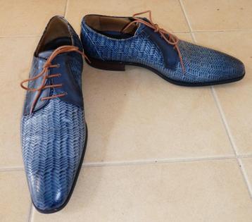 Giorgio veterschoenen maat 44 blauwtinten slangenprint leer beschikbaar voor biedingen