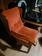 Comfortabele fauteuil met houten frame, Huis en Inrichting, Fauteuils, Ophalen, Gebruikt, 75 tot 100 cm, 50 tot 75 cm