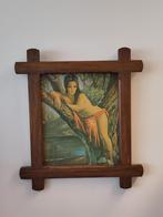 Vintage chiq JH Lynch woodland Goddess portret, Gebruikt, ., Ophalen of Verzenden, .