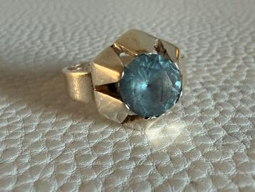 R173/ BENGT HALLBERG Zilveren vintage Topaas Ring Zweden beschikbaar voor biedingen