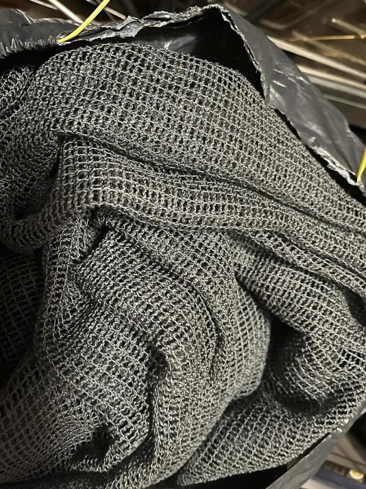 Vitrage (grijs), Huis en Inrichting, Stoffering | Gordijnen en Lamellen, Zo goed als nieuw, 200 cm of meer, 200 cm of meer, Grijs