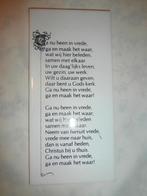 Tegel, ga nu heen in vrede, Antiek en Kunst, Antiek | Wandborden en Tegels, Ophalen of Verzenden