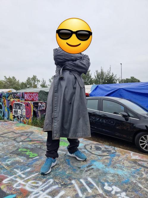 Klassieke lange leren motorjas (vintage), Motoren, Kleding | Motorkleding, Jas | leer, Heren, Tweedehands, Ophalen of Verzenden
