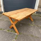 TOTALE LEEGVERKOOP Ate van Apeldoorn grenen kruispoot tafel, Ophalen, Overige materialen, Gebruikt, 100 tot 150 cm