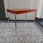 Vintage design bijzettafel plantentafel tafel teak chrome, Gebruikt, Ophalen of Verzenden