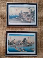 Twee Japanse prenten in lijst, Antiek en Kunst, Kunst | Etsen en Gravures, Ophalen of Verzenden