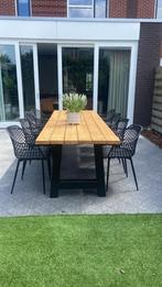 Handgemaakte Douglas tuintafels – stalen onderstel, Ophalen, Nieuw, Rechthoekig, Hout