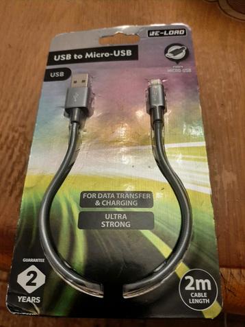USB naar Micro-USB Kabel - 2 Meter beschikbaar voor biedingen