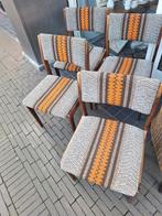 Vintage Jaren 70 Stoelen Set retro, Ophalen, Hout, Gebruikt, Bruin