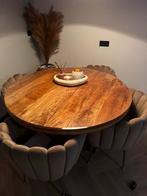 Ronde eettafel met 4 stoelen, Huis en Inrichting, Tafels | Eettafels, Gebruikt, 100 tot 150 cm, Rond, Ophalen of Verzenden