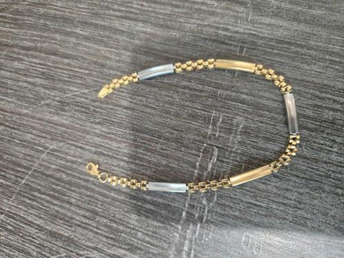 14 k gouden en witgouden armband 6,5 gram, Sieraden, Tassen en Uiterlijk, Armbanden, Nieuw, Goud, Goud, Ophalen of Verzenden