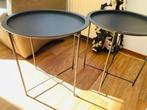1x bijzettafel JYSK zwart rond, 45 tot 60 cm, Minder dan 55 cm, Metaal of Aluminium, Rond