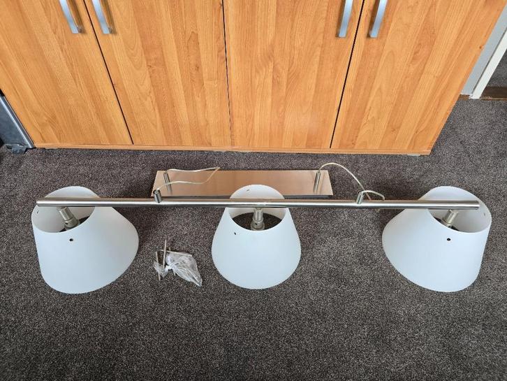 Plafond Lamp | Eettafel Lamp | 3 Kappen | Hanglamp | Dimbaar, Huis en Inrichting, Lampen | Hanglampen, Gebruikt, Minder dan 50 cm