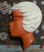 vintage JEMA 247 wandplastiek moderne vrouw licht groen haar, Antiek en Kunst, Ophalen of Verzenden