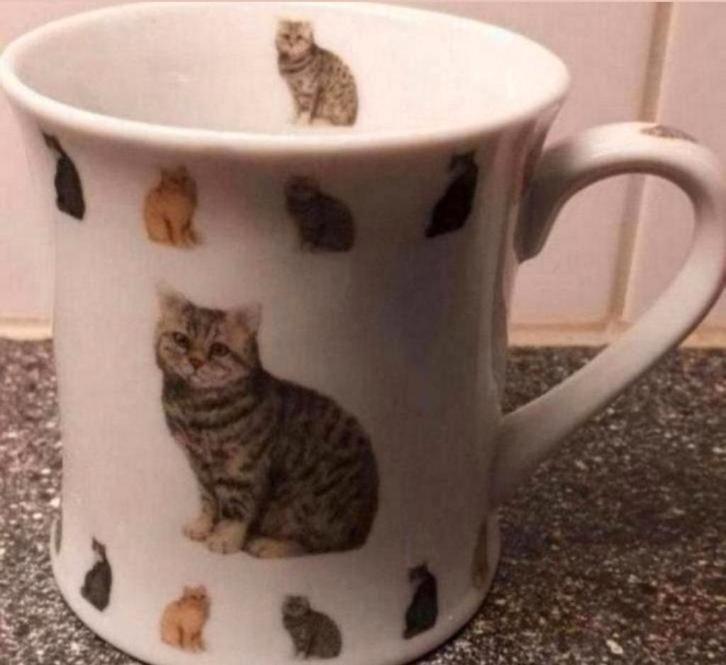 Beker met Katten opdrukken, Huis en Inrichting, Keuken | Servies, Kop(pen) en/of Schotel(s), Overige stijlen, Ophalen of Verzenden