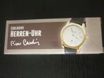 Heren horloge Goud Zwart met datum - Pierre Cardin leder, Ophalen of Verzenden, Nieuw