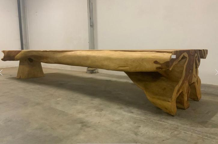 suar boomstam tafel 500x120 uniek, Huis en Inrichting, Tafels | Eettafels, Nieuw, 100 tot 150 cm, 200 cm of meer, Vijf personen of meer