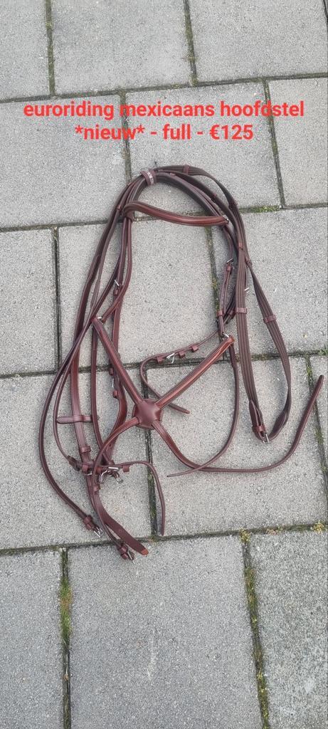 Euroriding mexicaans hoofdstel nieuw, Dieren en Toebehoren, Paarden en Pony's | Hoofdstellen en Tuigage, Nieuw, Dressuur, Ophalen