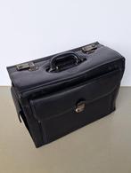 vintage Chivago piloten koffer leren chauffeurskoffer zwart, Gebruikt, Ophalen of Verzenden, Minder dan 35 cm, Minder dan 50 cm