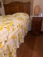 Prachtig geel  gebloemd vintage/ retro sprei, Huis en Inrichting, Woonaccessoires | Plaids en Woondekens, Ophalen of Verzenden