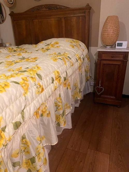 Prachtig geel  gebloemd vintage/ retro sprei, Huis en Inrichting, Woonaccessoires | Plaids en Woondekens, Ophalen of Verzenden