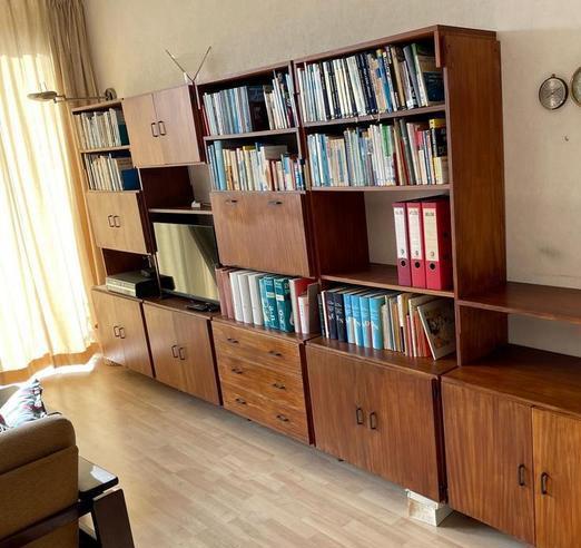 Simpla Lux Wandmeubel Teak, Huis en Inrichting, Kasten | Boekenkasten, Gebruikt, 200 cm of meer, 150 tot 200 cm, 25 tot 50 cm
