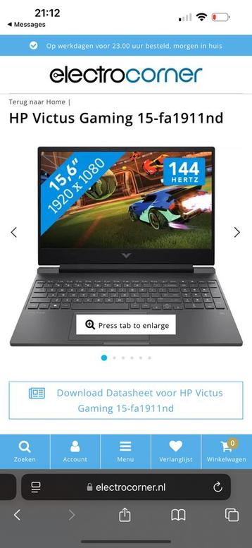 HP Victus 15i7 RTX 4060144Hz Gamebeest in topstaat! beschikbaar voor biedingen