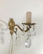 Antiek Frans bronzen wandlampje met glaspegels, Antiek en Kunst, Ophalen of Verzenden