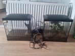 2x indentieke aquariumbakken 35x22x37 incl led en vele toebe, Dieren en Toebehoren, Vissen | Aquaria en Toebehoren, Ophalen of Verzenden