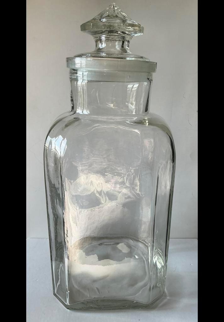 Lees! Grote, hoge oude snoeppot / stopfles. De grootste maat, Antiek en Kunst, Antiek | Glas en Kristal, Ophalen of Verzenden