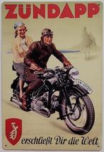 Zundapp die welt reclamebord van metaal wandbord deco, Verzamelen, Merken en Reclamevoorwerpen, Reclamebord, Info@deconoord.nl