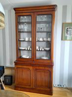 Mahonie Engels/victoriaans vitrinekast, Huis en Inrichting, Kasten | Buffetkasten, Ophalen, Gebruikt, 100 tot 150 cm, 200 cm of meer