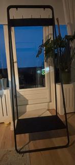 Mat zwart metalen kledingrek met schoenenrek, Ophalen, Gebruikt, Metaal, Staande kapstok