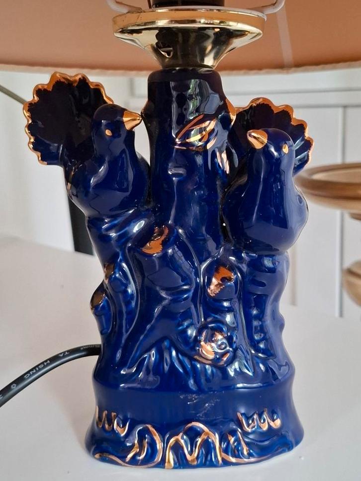 Kobaltblauwe porseleinen tafellamp, Antiek en Kunst, Antiek | Lampen, Ophalen of Verzenden