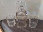 Kristallen Karaf met 2 wisky glazen ingegraveerd nu 30€, Antiek en Kunst, Antiek | Glas en Kristal, Ophalen of Verzenden