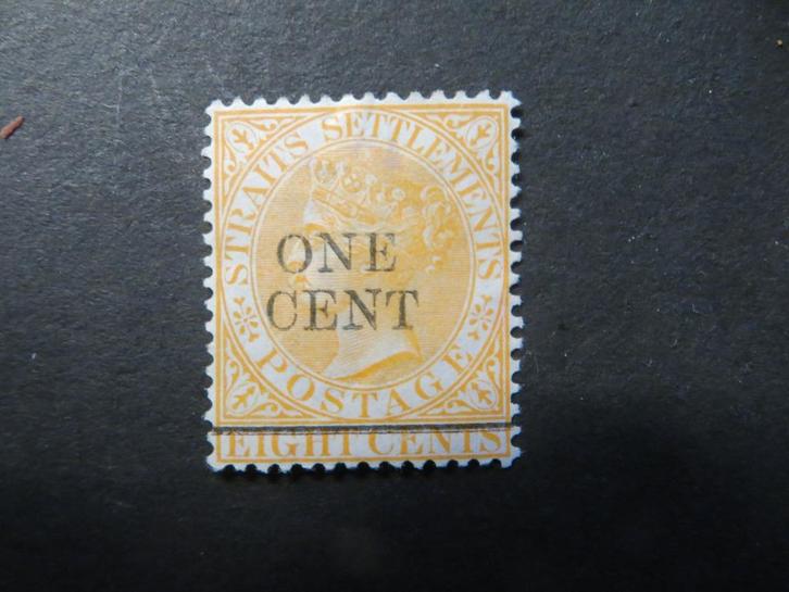 A03375: Straits Settlements QV 1 c CA, Postzegels en Munten, Postzegels | Azië, Ophalen of Verzenden