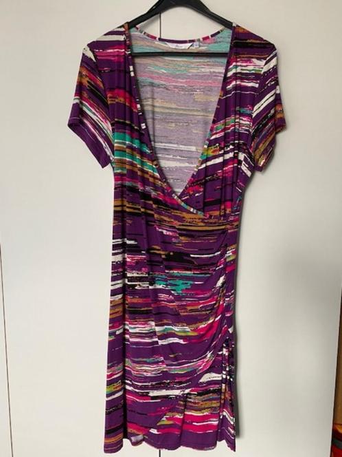 NIEUWstaat: Jurkje Miss Etam met stretch, maat L, Kleding | Dames, Jurken, Zo goed als nieuw, Maat 42/44 (L), Paars, Boven de knie