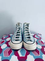 Converse All Stars gave hoge sneakers, blauw & bloemen 36, Ophalen of Verzenden, Zo goed als nieuw, Meisje, Schoenen