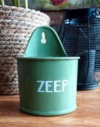 Emaille zeepkom reseda groen, Ophalen of Verzenden