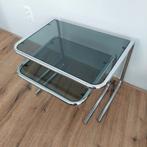 Mid-century bijzettafels, Gebruikt, Glas, Space age, Rechthoekig