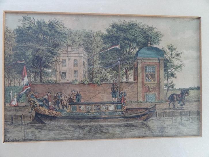 Een trekschuit voor Huize Sypesteyn, naar Cornelis Troost, Antiek en Kunst, Kunst | Schilderijen | Klassiek, Verzenden