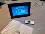 Digitale Kalenderklok met Medicatie Herinnering, Ophalen, Zo goed als nieuw, Digitaal, Wekker of Tafelklok