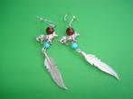 zilveren Navajo oorbellen, Sieraden, Tassen en Uiterlijk, Hangers, Ophalen of Verzenden, Zo goed als nieuw, Met edelsteen