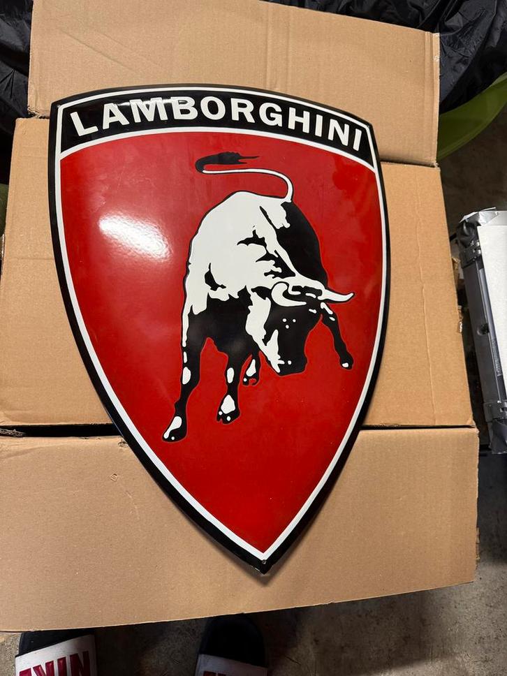 Lamborghini emaille bord 65x47cm, Verzamelen, Automerken, Motoren en Formule 1, Zo goed als nieuw, Auto's, Ophalen of Verzenden