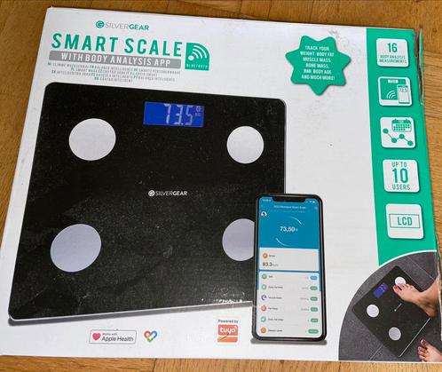 Silvergear smart scale digitale weegschaal 10e nieuw, Witgoed en Apparatuur, Weegschalen, Zo goed als nieuw, Personenweegschaal