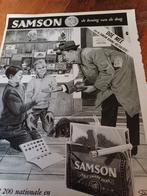 Paginagrote Advertentie van Samson shag voetbal emblemen, Verzamelen, Ophalen of Verzenden, Zo goed als nieuw, Sigarenbandjes