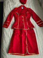 Stewardess Kostuum rood met cap - Maat S - Nieuw!, Ophalen of Verzenden, Nieuw, Meisje