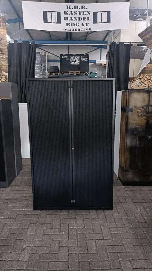 Nette Zwarte metalen roldeurkast, archiefkast, Huis en Inrichting, Kasten | Roldeurkasten en Archiefkasten, Gebruikt, 150 tot 200 cm